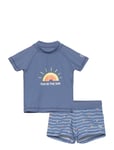 Baby T-Shirt Set S/S Swimwear Uv Clothing Uv Suits Blue Color Kids