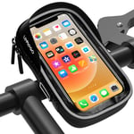 LEMEGO Bike Phone Holder Waterproof Bicycle Handlebar Bag Touch Screen 360-Degree Rotatable Bike Phone Mount for iPhone 12/11/XS/X Samsung LG Sony Smartphones up to 6.5''
