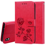 LLLi Mobile Accessories for HUAWEI Rose Embossed Horizontal Flip PU Leather Case for Huawei Honor 8S / Y5 (2019), with Holder & Card Slots & Wallet (Green) (Color : Red)
