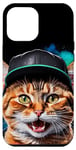Coque pour iPhone 15 Plus Chat Casquette Snapback Colorée Drôle Animaux Motif Imprimé