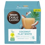 NESCAFE Dolce Gusto Plant-Based Flat White Coconut Coffee Pods - 12 Coffee Capsules - Coffee Flavour - Lactose Free Flat White - Vegan coffee, Coffee Intensity 5 (One pack)