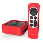 Apple TV 4K 2021/Apple TV Remote (gen 2) Skal Silikon Röd
