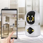 Security Camera Dual Lens HD Night 2 Way Intercom Smart Indoor Camera✈