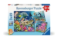 Ravensburger- Puzzle 3 x 49 pièces enfants-12000859-Monde sous-Marin enchanteur Enfants à partir de 5 Ans, 12000859
