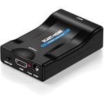 Adaptateur Peritel HDMI, Convertisseur Peritel vers HDMI avec USB Power Cable SCART to HDMI Converter Full HD 720P-1080P, A711