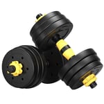 Yuanlu Dumbbells Barbell Set With Connecting Rod,20kg Adjustable Dumbbells Barbell Set, Lifting Training Set for Men and Women, Body Workout Home Gym Heavy Dumbbells