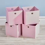 Cube Pack of Four Canvas Fabric 27cm Storage Insert Boxes