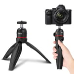 Mini Tripod, ULANZI Tabletop Tripod with 360°Rotating Ball Head, Vlogging Tripod 2 Adjustable Height, Handheld Tripod for Compact Video Camera & Camcorder, Small Tripod with 1/4” Screw for Magic Arm