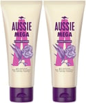 2 x Aussie Mega Daily Hair Conditioner Australian Blue Mountain Eucalyptus 200ml