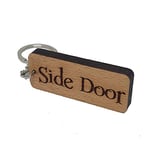 Side Door Engraved Wooden Keyring Keychain Key Ring Tag