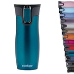 Contigo West Loop Autoseal Travel Stainless Steel Thermal Vacuum Flask, Leakproof Tumbler, Coffee Mug with BPA Free Easy-Clean Lid, 470 ml, Bay