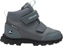 Viking Ask Mid F GTX Sneaker, Grey/Light Green, Stl 24