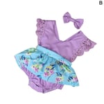 Baby Summer Clothing Jumpsuit Cotton Linen Sleeve Bodysuit Purple 100cm