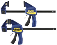 300mm (12") Medium Duty One-Handed Bar Clamps, 2 Pack - IRWIN QUICK-GRIP