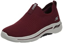 Skechers Women's Go Walk Arch Fit Iconic Sneaker, Burgundy, 2 UK