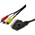 3 x RCA til SCART-kabel EDM RCA x 3 Euroconnector