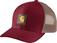Carhartt Twill Mesh-Back Logo Patch Cap RED CARNATION OFA, RED CARNATION