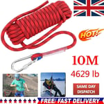 10m 12mm Tree Rock Climbing Rope Outdoor Mountain Safety Auxiliary Cord UK