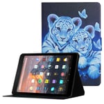 Amazon Fire HD 8 2018 2017 2016 Case, Coopts Lightweight PU Leather Anti-Scratch Adjustable Stand Auto Sleep Wake Cover for Kindle Fire HD 8" 8th/7th/6th Gen 2018/2017/2016 Release, Cute Tigers