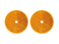 Rund reflex 80 mm gul skruvhål (2-pack)
