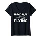 Womens Helicopter Rc Remote Control Pilot V-Neck T-Shirt
