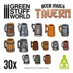 Beer Mugs - Tavern 40K Ammo Decor Modelling Wargames glass cup glasses drink
