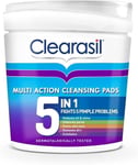 Clearasil 5-in-1 Ultra Cleansing Pads Reduces Blackheads & Pimples - Pack of 65