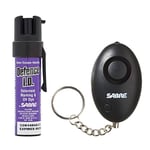 SABRE UK Legal Compact Self-Defence Spray (19ml, 35 Bursts, 3m Range) & 110 dB Personal Alarm with LED Light - Criminal Identification Formula with UV & Purple Marking Dye, Quick Access