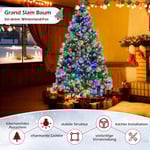 Ø125 x 215 cm Julgran med LED-ljus Julgran med bär grön + vit