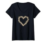 Womens Valentines Day Roses Symbol of Love Coquette Heart V-Neck T-Shirt
