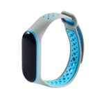 KOMI Straps compatible with Xiaomi mi Band 4 / mi band 3, Colorful Women Men Silicone Fitness Sports Replacement Band(grey/blue)