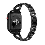 Apple Watch 41mm Series 7 Smalt länkarmband med glittrande stenar, svart