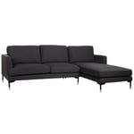Chaiselong sofa Grå Metal 250 x 160 x 85 cm