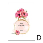 YHSM Nordic Pop Art Poster Flower Canvas Painting Picture Print Poster Parfum Picture Pink Posters Perfume Canvas Painting Unframed 50X70cm No Frame D