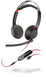 POLY Blackwire 5220 Kopfhörer Kopfband 3,5-mm-Anschluss USB Typ-C Schwarz, Rot