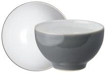 Denby Elements Set of 4 Stoneware Nibble Bowls - Fossil Grey