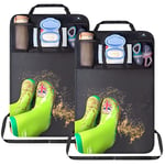 Termichy Organisateur de Voiture, Protecteurs de Siège de Voiture, Kick Mats pour Bébé/Enfant, Protection Siege Imperméable avec Multi-Poches Rangements et Support Transparent pour Tablettes（2pcs）