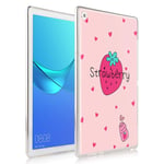 Yoedge Case Compatible for Huawei Mediapad M5 8-Cover Silicone Soft Clear with Design Print Cute Pattern Antiurto Shockproof Back Protective Tablet Cases for Huawei Mediapad M5 8, Strawberry