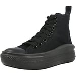 CONVERSE Chuck Taylor All Star Move Platform Sneaker, Black Black Black DK Smoke Grey, 28.5 EU