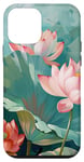 Coque pour iPhone 12 mini Style de peinture à l'huile de fleurs de lotus Art Design