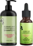 Rosemary Mint Shampoo & Hair Oil Set- Moisturizing Rosemary Mint Strengthening S
