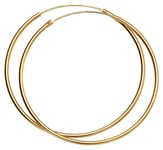 Elements Silver H243 Silver Gold Plated 50mm Hoop Earrings Jewellery