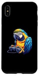 Coque pour iPhone XS Max Ara bleu et jaune jouant à des jeux vidéo