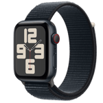 Apple Watch SE (GPS + Cellular) • 44 mm aluminiumboett midnatt • Sportloop midnatt