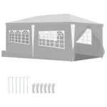 Hengda Tonnelle Pavillon Tente de Jardin – Tente pratique pour la plage. montage facile avec Easy-Klett. parfait pour les fêtes 3x6m Blanc - Blanc