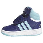 adidas Mixte bébé Hoops Mid Shoes Low, Dark Blue/Light Aqua/FTWR White, 23.5 EU