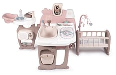 Smoby - Baby Nurse - Grande Maison des Bébés - pour Poupons et Poupées - 3 espaces de Jeux - Cuisine + Salle de Bain + Chambre - 19 Accessoires Inclus - Pliable et Transportable - 220376