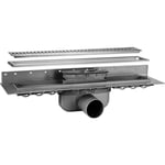 Purus Line komplett golvbrunn, 900 mm, Ø50 mm, rostfritt stål