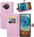 Nokia X10 Nokia X20 Coqueultra Mince Pu Cuir Etui Flip Housse Bookstyle Protection Case Pour Nokia X10 Nokia X20 Pink