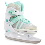 Nova Adjustable Hockey Ice Skates - White/Teal